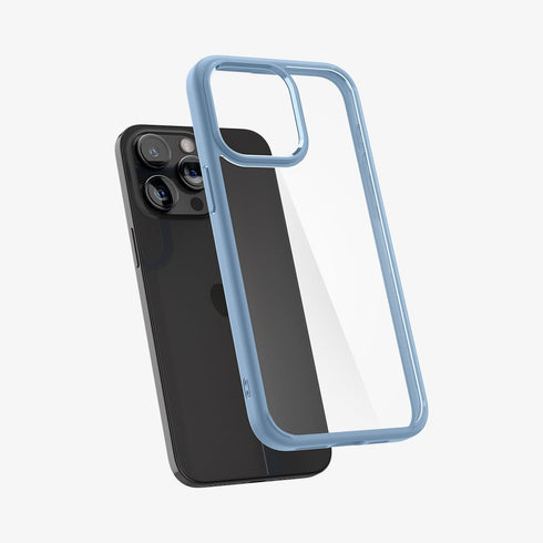 ACS07209 - iPhone 15 Series Ultra Hybrid Case in Natural Titanium showing the back